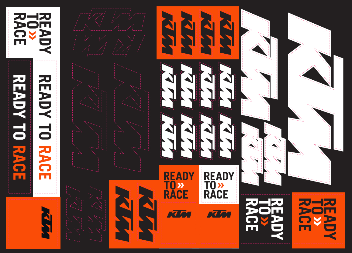 KTM TEAM CORPORATE STICKER SHEET